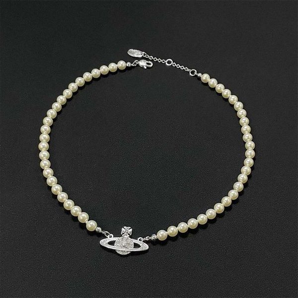 Collana Viviennely Westwoodly Donna Saturn Pearl Design unico Regalo per migliore amica di fascia alta