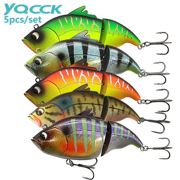 Yck 5pcsset 115mm 44g iscas lipless flutuante afundando natação vibração artificial baixo wobblers vib equipamento de pesca isca 231229