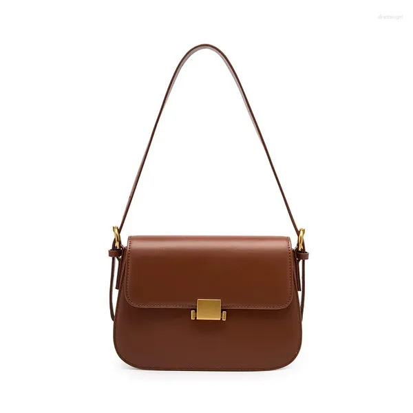 Abendtaschen für Frauen Kleine Hochzeit Klappe Unterarm Schulter Dame Retro Echtes Leder Square Box Messenger Tote Handtasche 2024