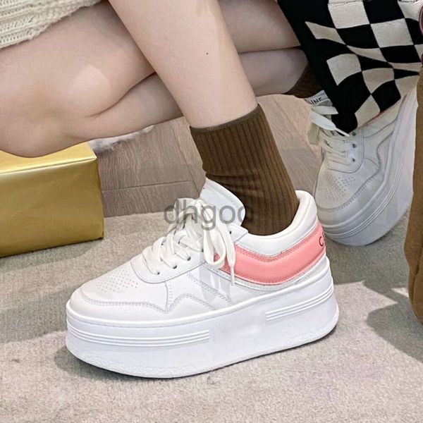 Platform Ayakkabı Dantel Up Sıradan Küçük Beyaz Ayakkabı Karışımı ve Eşleştirme Renk Eşleşmesi Üst kaliteli en kaliteli inek derisi deri patchwork düz topuklu kadın tasarımcılar ayakkabı