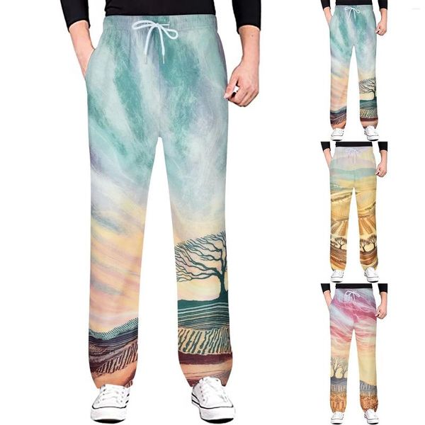 Pantaloni da uomo Anno Jean Cut Allenamento da uomo con tasche Jogger da uomo rilassato per moda casual caldo elastico dritto