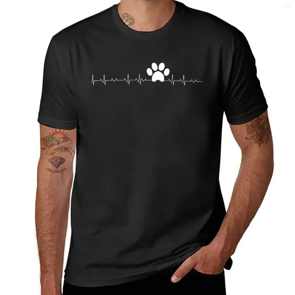 Herren Polos Print Heartbeat – Hundeliebhaber T-Shirt T-Shirt Mann Grafik Blank Shirts Herrenbekleidung