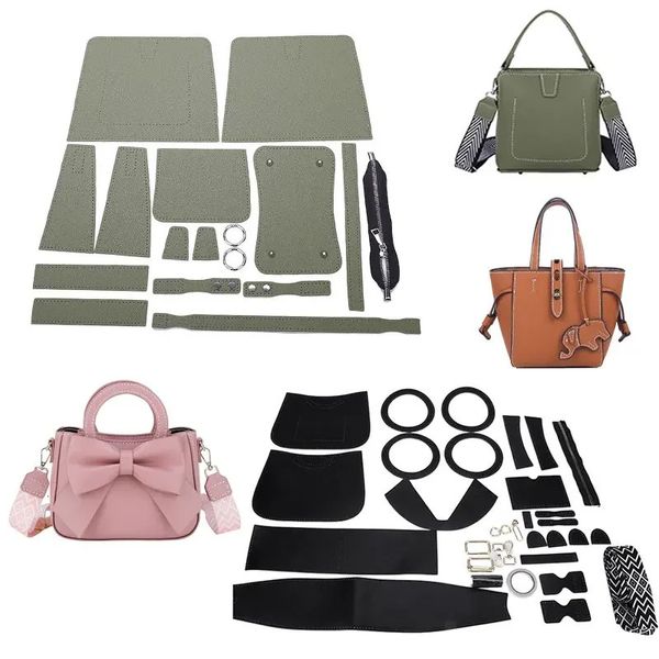 Conjunto de bolsa artesanal de costura diy, alças shloulder, kit de fabricação de bolsa de couro de luxo, acessórios de costura manual para bolsa feminina 231228