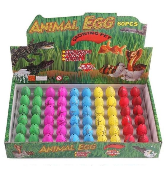 Novidade Toy Toy 60 Pack Dinosaur Eggs Toys Hatching Dino Egg Grow In Water Crack com Divertido Color Pool Games Water Fun8221627