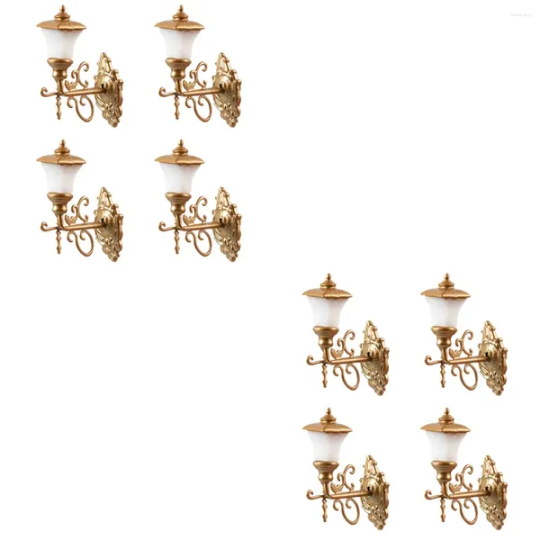 Lampada da parete 8 pezzi casa delle bambole sabbia leggera ornamento da tavolo giochi all'aperto giocattoli simulazione per bambini mini modello luminoso decorativo da giardino