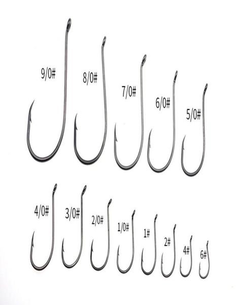 Rompin 50 Stück Angelhaken 8299, Oktopus-Schnabel, Köder, Angelhaken, versetzt, mit Widerhaken aus Hartstahl, Größe 9010, 1, 2, 4, 61114483