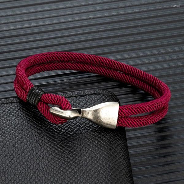 Браслеты-подвески MKENDN, ретро, мужские якорные крючки, двойной браслет из веревки, модный морской браслет для женщин, подарки ручной работы