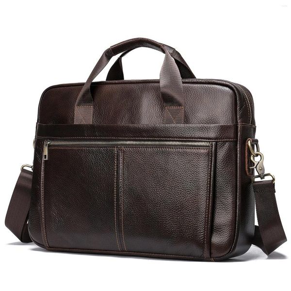 Valigette Sbirds Borsa in pelle Brifcase Designer Borsa per laptop Borsa da uomo retrò personalizzata Cowskin Viaggio d'affari maschile per PC da 14 pollici