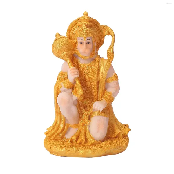 Statuette decorative Statue di Buddha del dio scimmia indù Statuetta Hanuman Resina Fengshui realizzata a mano