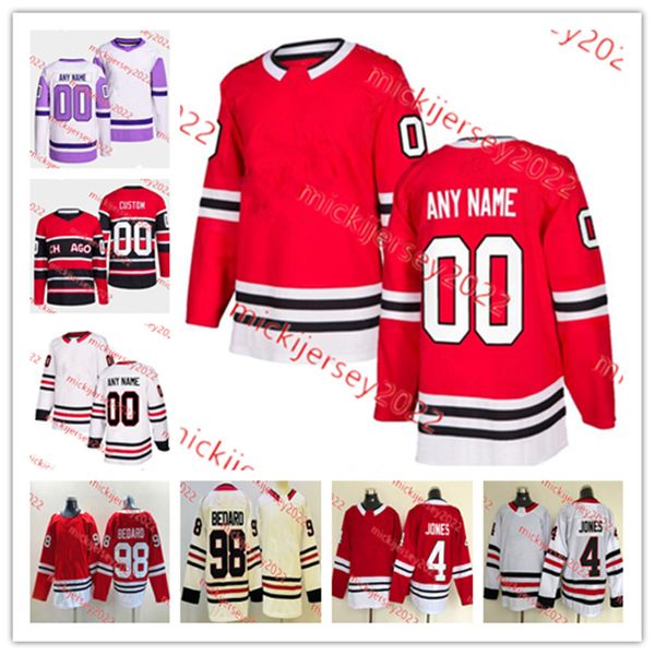 Corey Crawford Jersey 20 Brandon Saad 2 Duncan Keith 19 Jonathan Toews 88 Patrick Kane 89 Andreas Athanasiou Hockey Maglie da uomo cucite personalizzate