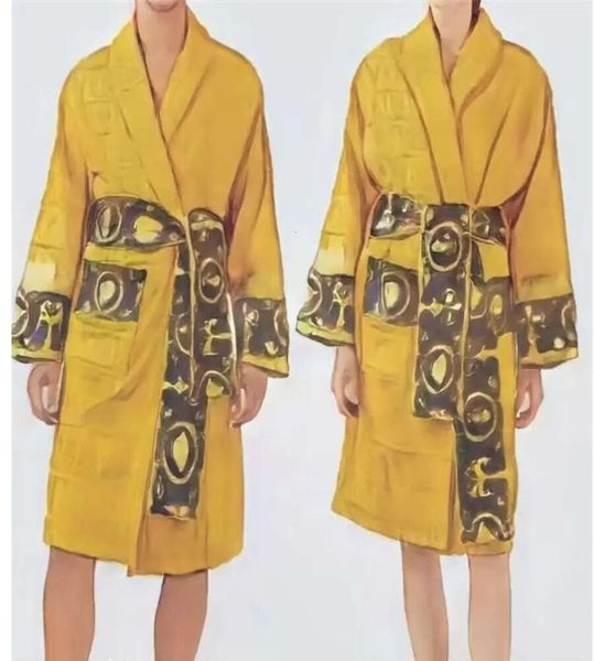 Bath Robe Designer Long Hoodie Lovers Couples Longstyle Luxuja Impressão européia Brilhante 100% Algodão luxuoso Casal Bathrobe Wholesale 2 Pars Preço 10% de desconto 67q0888