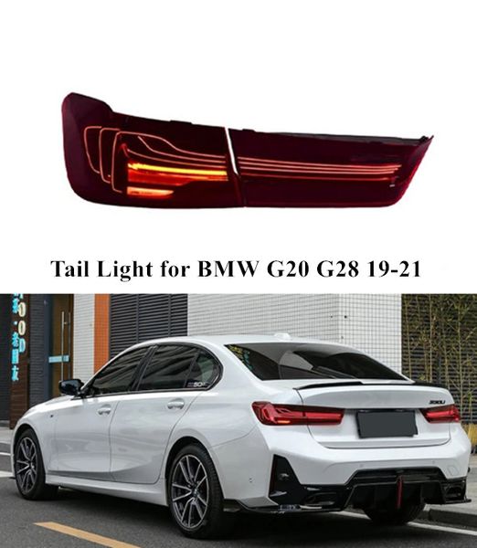 Luz traseira led para bmw g20 g28 freio traseiro reverso lanterna traseira 2019-2021 sinal de volta acessórios automotivos