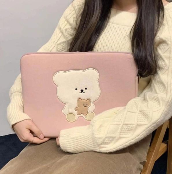 Sacs Bentoy Milkjoy filles doux Mini sac pour ordinateur portable 13 11 10.5 9.7 pouces voyage affaires Mac Case Kawaii corée ours femmes mignon sac à main