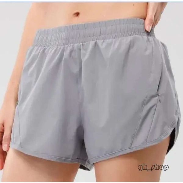 Lululemens Shorts pour femmes Shorts de créateur Fitness laisser 2 pièces court Anti-exposition poche Yoga exercice respirant décontracté taille moyenne vitesse 4697 7527