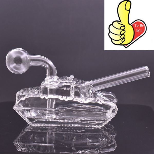 Commercio all'ingrosso creativo mini 3D serbatoio forma narghilè 14mm femmina acqua dab rig tabacco bong con ciotola bruciatore a nafta in vetro per fumare erba secca