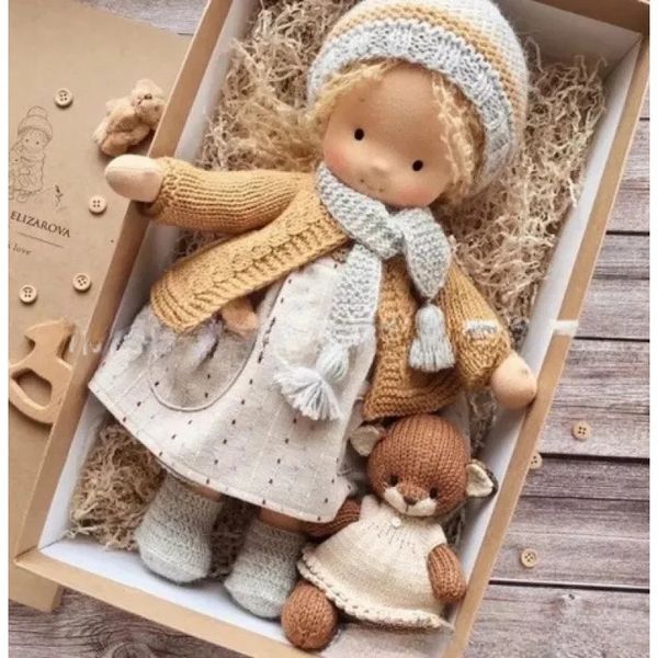 Waldorf Sevimli Peluş Bebek Kız Yerli Emaye Bebek Sanatçısı El Yapımı Kawaii Çocuk Noel Hediye Bebekleri Kızlar İçin Oyuncaklar 231228