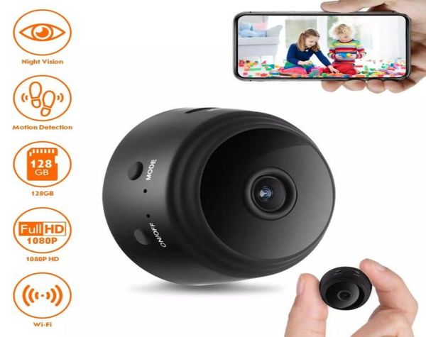 A9 Mini 1080p Câmera Wi -Fi Smart P2P Pequena câmera de segurança sem fio para bebês Pet Home Monitor2510760