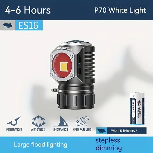 Mini torcia da 1 pz, torcia tattica super luminosa LED P70 torcia tascabile portatile ad alta potenza, luce portachiavi impermeabile ricaricabile tramite USB per esterni