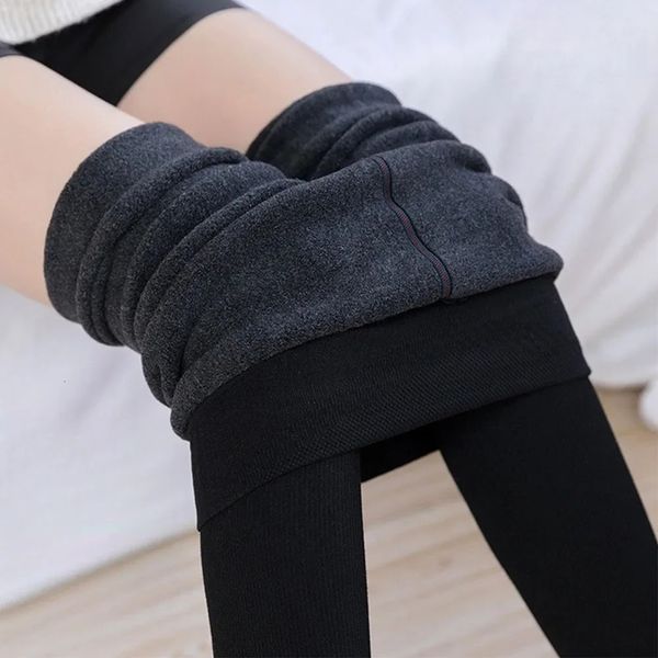 Verdicken Wram Leggings Für Frauen Herbst Winter Sexy Hohe Elastische Dünne Hosen Fleece Thermo Strumpfhosen Samt Strumpfhosen Weibliche 231228