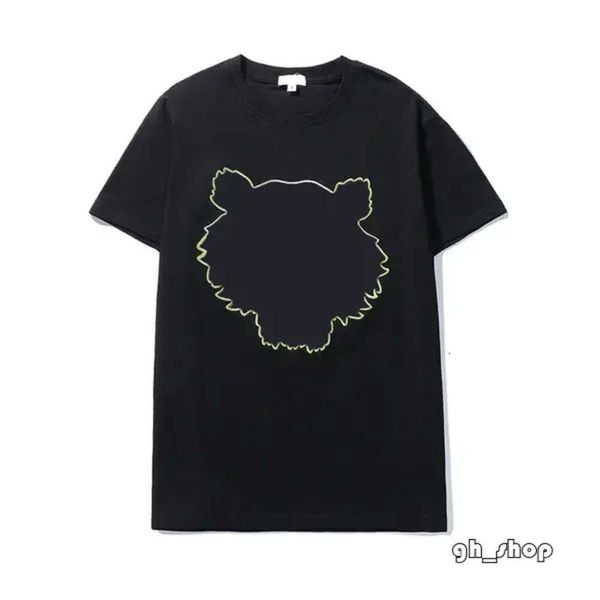 Kenzo camiseta sudadera kenzo homem designer t camisa das mulheres verão streetwear manga tigre cabeça bordado riting solto 5555