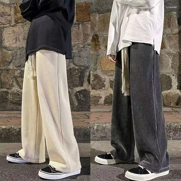 Calças masculinas primavera e outono moda tendência veludo solto drapeado estilo coreano fãs versão casual conforto versátil M-5XL