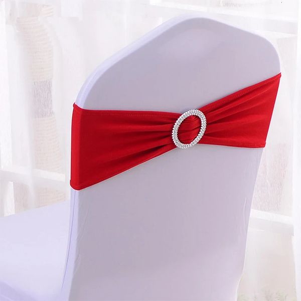 10100 stuks elastische stoel knoop land bruiloft decoratie gesp sjerpen achterkant Mariage el Home stoel elegante moderne lint 231228