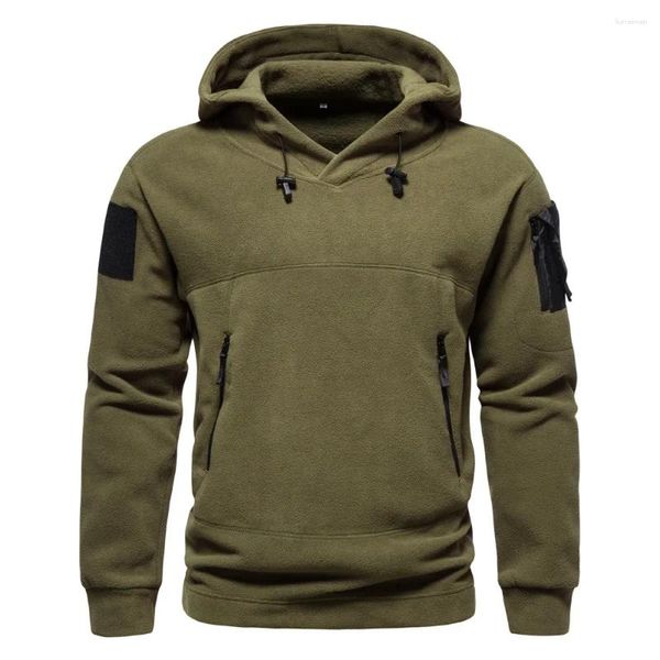 Hoodies masculinos 2023 outono primavera velo homens militares táticos moletom ao ar livre térmico multi-bolso exército polar pullovers