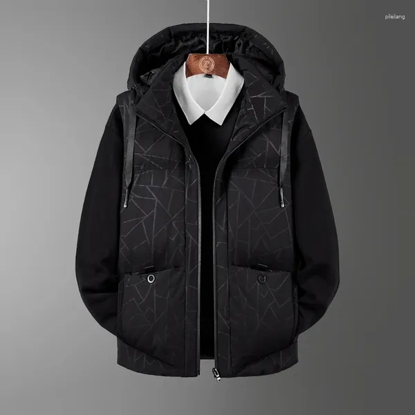 Gilet da uomo Parka senza maniche Cotone traspirante Comodo antivento Abbigliamento da uomo caldo ispessito di qualità resistente al vento di grandi dimensioni