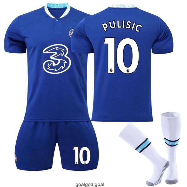 2223 Chelsea Heimtrikot Nummer 10 Pulicic Trikot Fußballtrikot schnell trocknendes Set