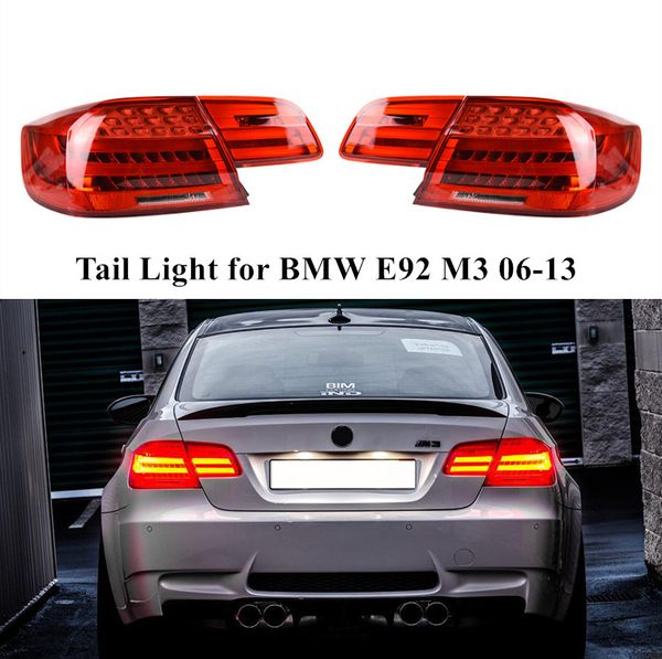 Динамический указатель поворота для BMW E92 M3, светодиодный задний фонарь 2006-2013, задний ходовой тормоз, противотуманный фонарь автомобиля