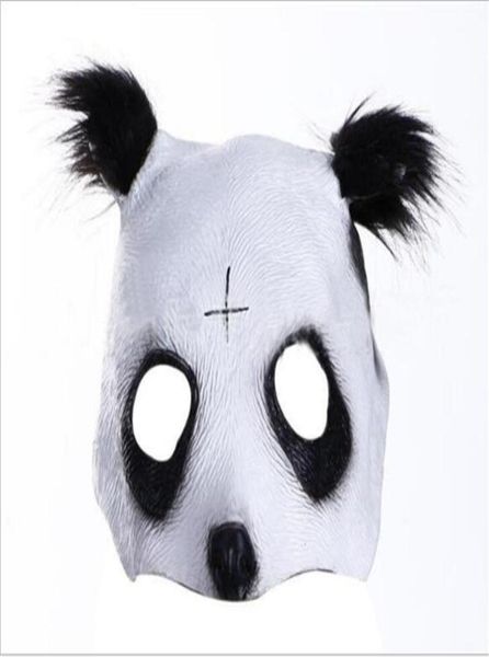 Halloween Party Cosplay panda maschera per la testa del viso Cro Panda Mask Nuovo stile Party Fancy Dress Novità Lattice maschera fresca1847609