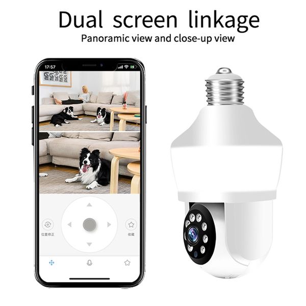 DP43 Vigilância Sem Fio 3MP HD Lâmpada Câmera Detecção de Movimento Cor Cheia Visão Noturna PTZ Inteligente Wifi Câmeras Lâmpada Ao Ar Livre Interior