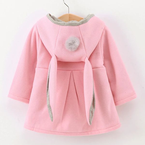 Bahar Sonbahar Bebek Çocuk Kız Ceketler Tavşan Kulak Pamuk Kış Dış Giyim Çocukları Kapşonlu Katlar 1 2 3 4 5 Yıllık yürümeye başlayan kıyafetler 231228