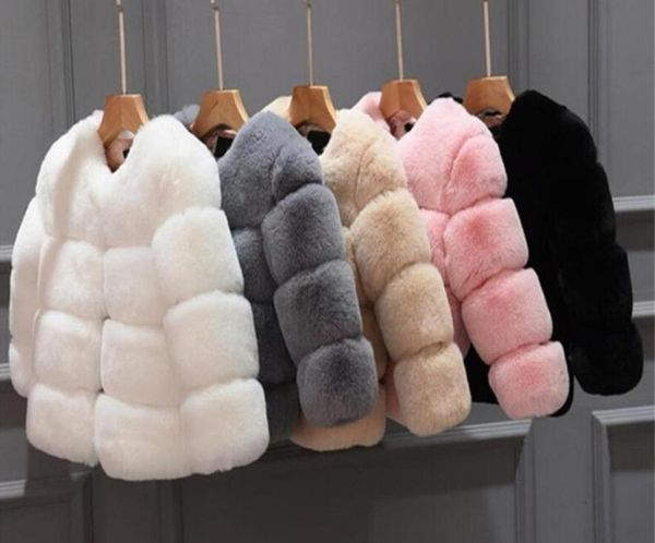 2020 nuove ragazze invernali cappotto di pelliccia elegante bambina giacche e cappotti in pelliccia sintetica spessa e calda Parka tuta sportiva per bambini design neonato8203136