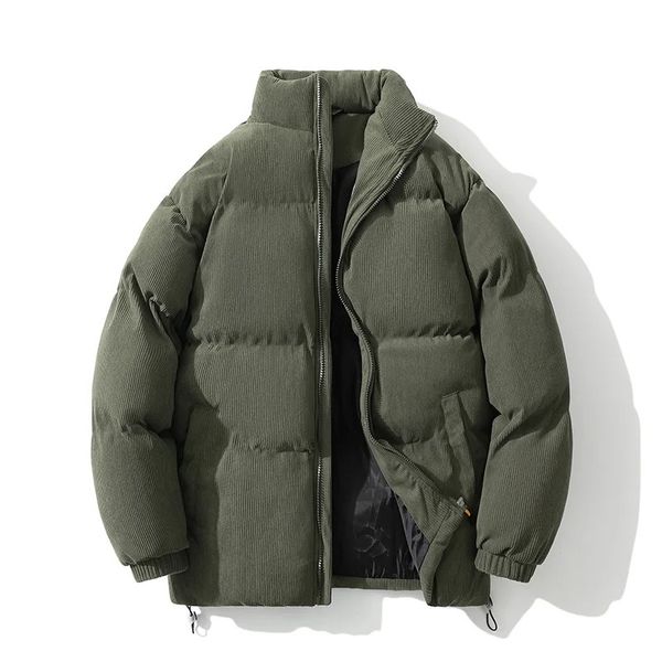 Giacca invernale da uomo in velluto a coste imbottito in cotone caldo Parka autunno piumino maschile vintage coreano uomo giacca a vento termica abbigliamento 231228