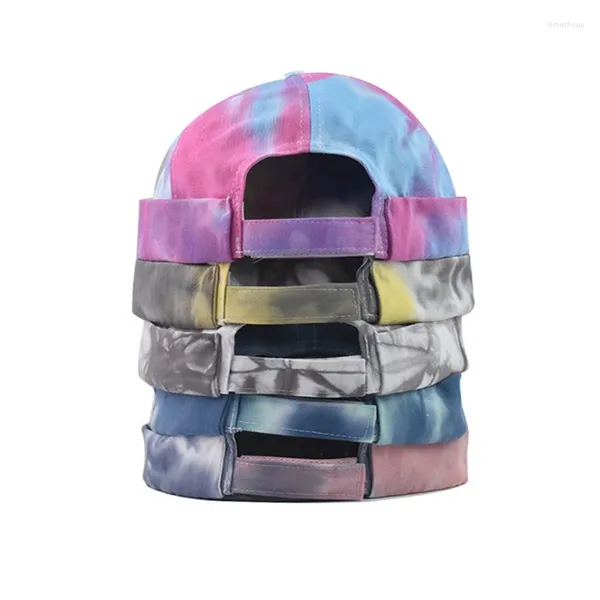 Berets Krawatte Färben Einstellbare Brimless Hip Hop Männer Baskenmütze Koreanische Version Kein Visier Frühling Sommer Frauen Schädel Kappe Beanie