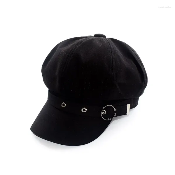 Berets Damen Achteckige Sboy Cap Vintage Cabbie Gatsby Visier Baskenmütze Hüte Fahren Jagd