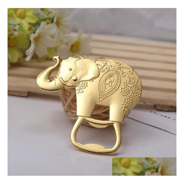 Bomboniere per bottiglie Apribottiglie Matrimonio in oro e regali Lucky Golden Elephant Apribottiglie Nave all'ingrosso Fy3763 0629 Eventi per feste con consegna a goccia S Dhsgv