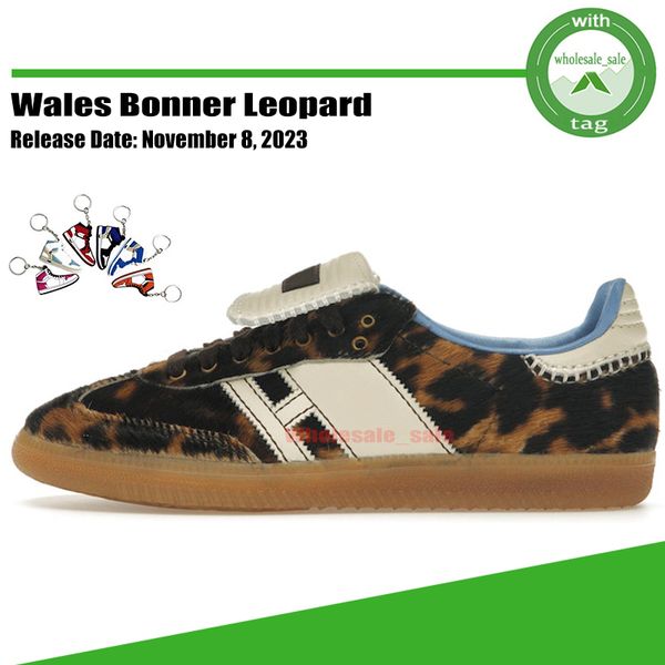 Роскошные дизайнерские кроссовки White Fox Wales Bonner Leopard Pony с коробкой Оригинальные дизайнерские повседневные туфли Pharrell Humanrace Веганские кроссовки Кроссовки на платформе