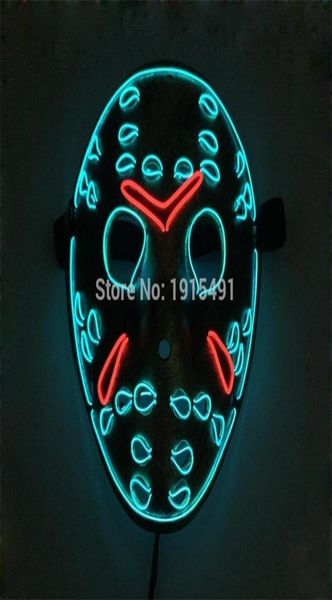 Venerdì 13 Il capitolo finale Led Light Up Figure Mask Music Active EL Fluorescent Horror Mask Hockey Party Lights T2009078004391