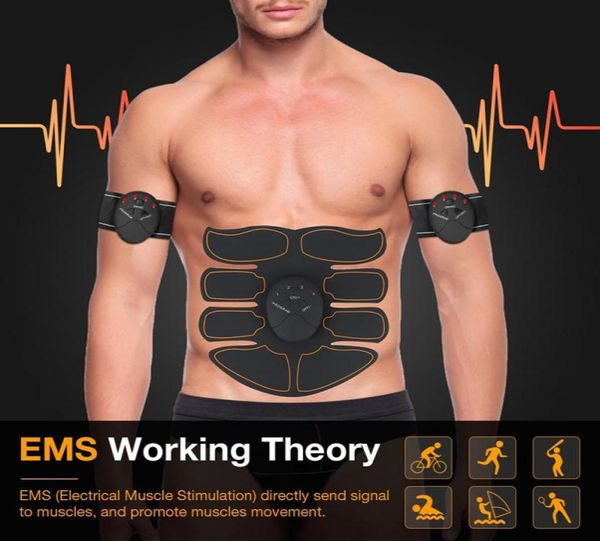 Neue EMS Bauch Muskel Exerciser Trainer Smart ABS Stimulator Fitness Gym ABS Aufkleber Pad Körper Verlust Abnehmen Massagegerät Unisex9479101