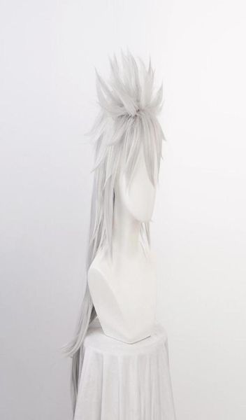 Perucas sintéticas anime jiraiya longo chip de prata rabo de cavalo resistente ao calor sythentic cabelo cosplay peruca boné7475597