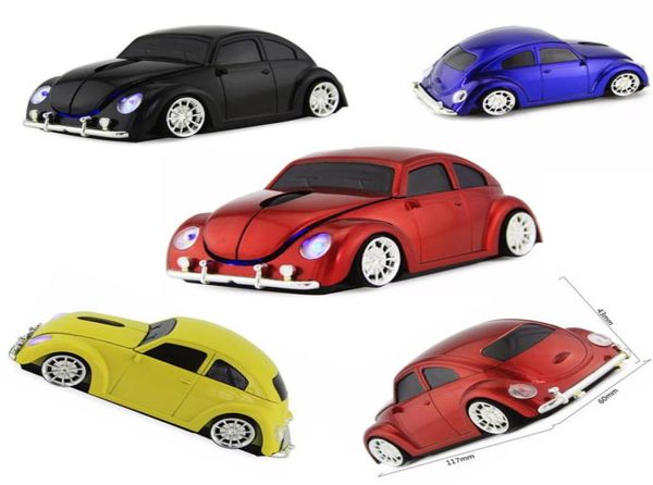 Уникальная автомобильная мышь Classic Beetle 2,4G беспроводная мышь USB оптическая игровая 3D-мышь The bug Удобная 3D-спортивная автомобильная мышь для ноутбука ПК1813524