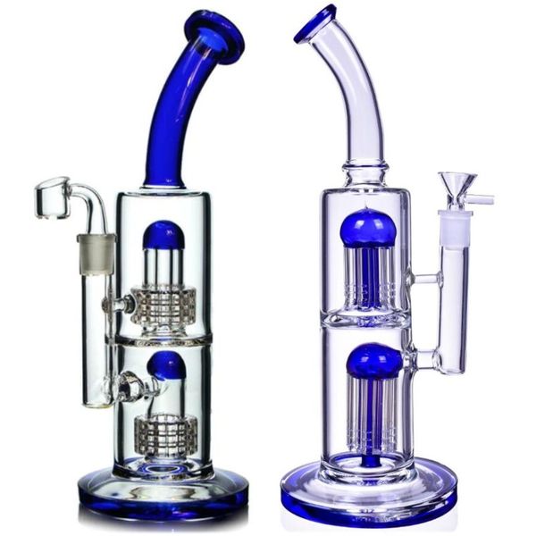 Glas-Rauchwasserpfeifen, Öl-Dab-Rigs, doppelter Vogelkäfig-Perkolator, berauschende Glasbongs, dickes Glas, Dab-Rig, Wasserpfeifen, Becherglas, Bease 18-mm-Verbindung