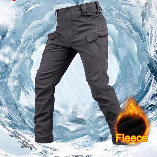 Pantaloni da uomo Pantaloni invernali Softshell da escursionismo termico Pantaloni tattici da uomo in pile Pantaloni da lavoro caldi impermeabili