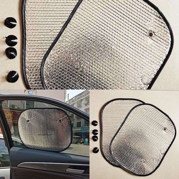 Actualización 1 par visera de protección UV película de vidrio para ventana de coche protector solar protector solar de verano aislamiento térmico almohadilla parasol lateral cortina de película de aluminio burbuja de doble cara