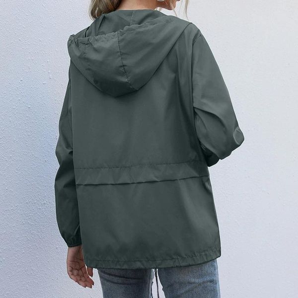 Damenjacken JAYCOSIN Weste Damen Mode Lässig Einfarbig Reißverschlusstasche Panel Kapuze Regenmantel Jacke Mantel Chaquetas