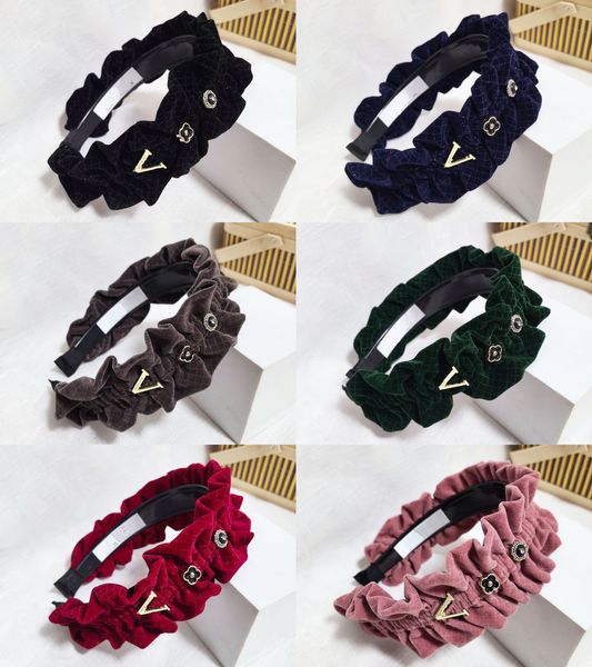 Laço preto das mulheres faixa de cabelo alto sentido meninas plissado bandana outono inverno novo presente jóias cabelo carta correta logotipo borda larga hairband