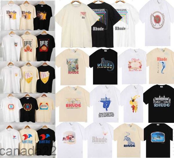 g Allery d Ept T-shirt Rhude da uomo e da donna T-shirt stampata da uomo di moda T-shirt casual in cotone Manica corta T-shirt hip hop di lusso streetwear Taglia S-xl Q1 GONI 0SZA