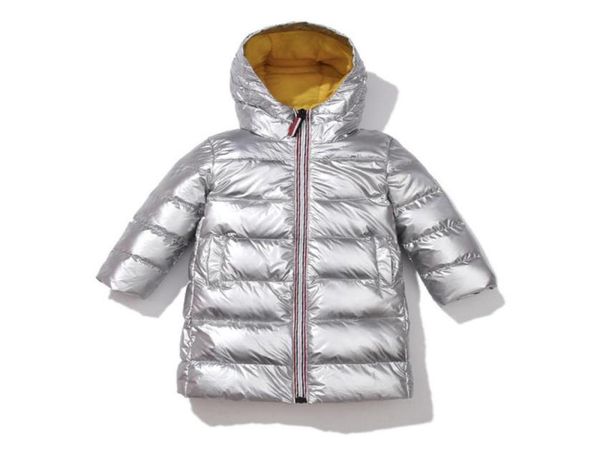 Modische Designerkleidung Winterjacke für Kinder Silber Gold Jungen Kapuzenmantel Baby Outwear Parka Mädchen Dow267k5881063